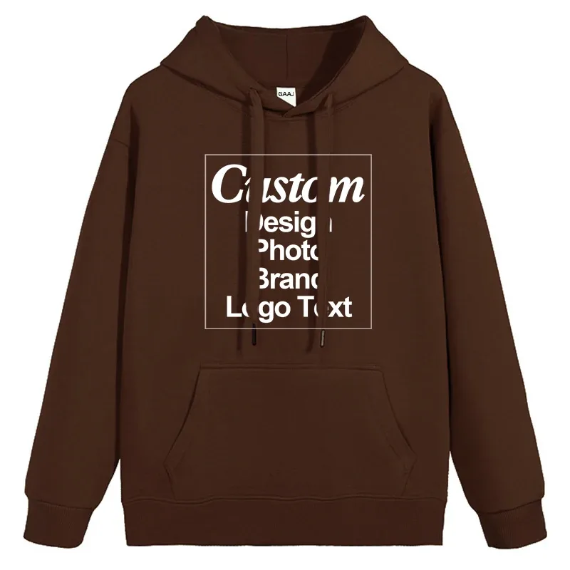 High Quality Custom Hoodie Cotton Sweatshirt Print Embroidery Brand Logo Text Photo Design Men Women Famliy Team Clothing 300g — image 25