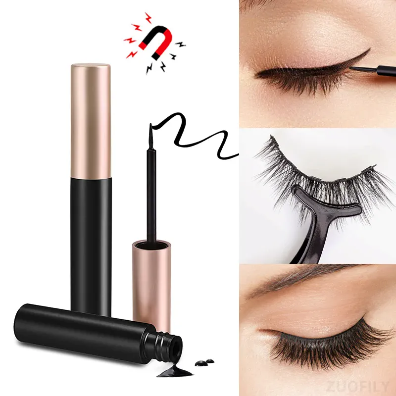 1/2Pcs Black Magnetic Eyeliner Glue False Eyelash Extension Magic Self-adhesive Liquid Eyeliner No Blooming Eye Makeup Cosmetics