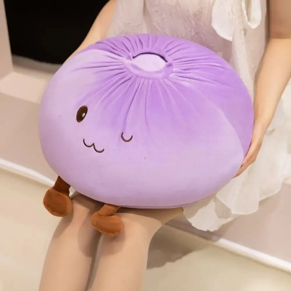 Super Soft Plush Material Steamed Bun Plush Pillow Fluffy Comfortable PP Cotton Filled Food Shaped Hug Pillow Stress Relief