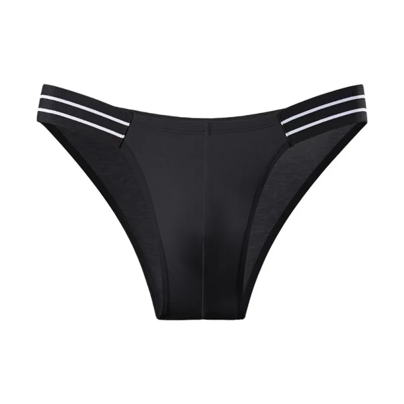Underpants Lingerie Men's Triangle Panties Stripe Breathable Men Thin Briefs Mid Waist Large Size Underwear for Men Gifts