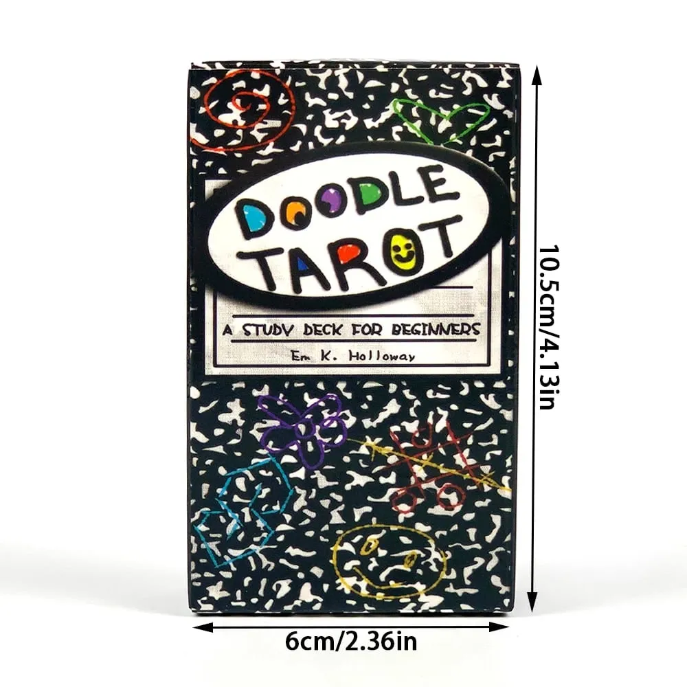 Doodle tarô cartas 78 versão em inglês adivinhação borad jogos de cartas bonito desenhado à mão para iniciantes e leitura espiritual — image 6