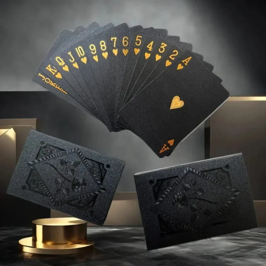 Black Gold Poker Cards Waterproof Design For Board Game Magic Show Daily Gathering Hobby Collection Indoor Entertainment — image 3