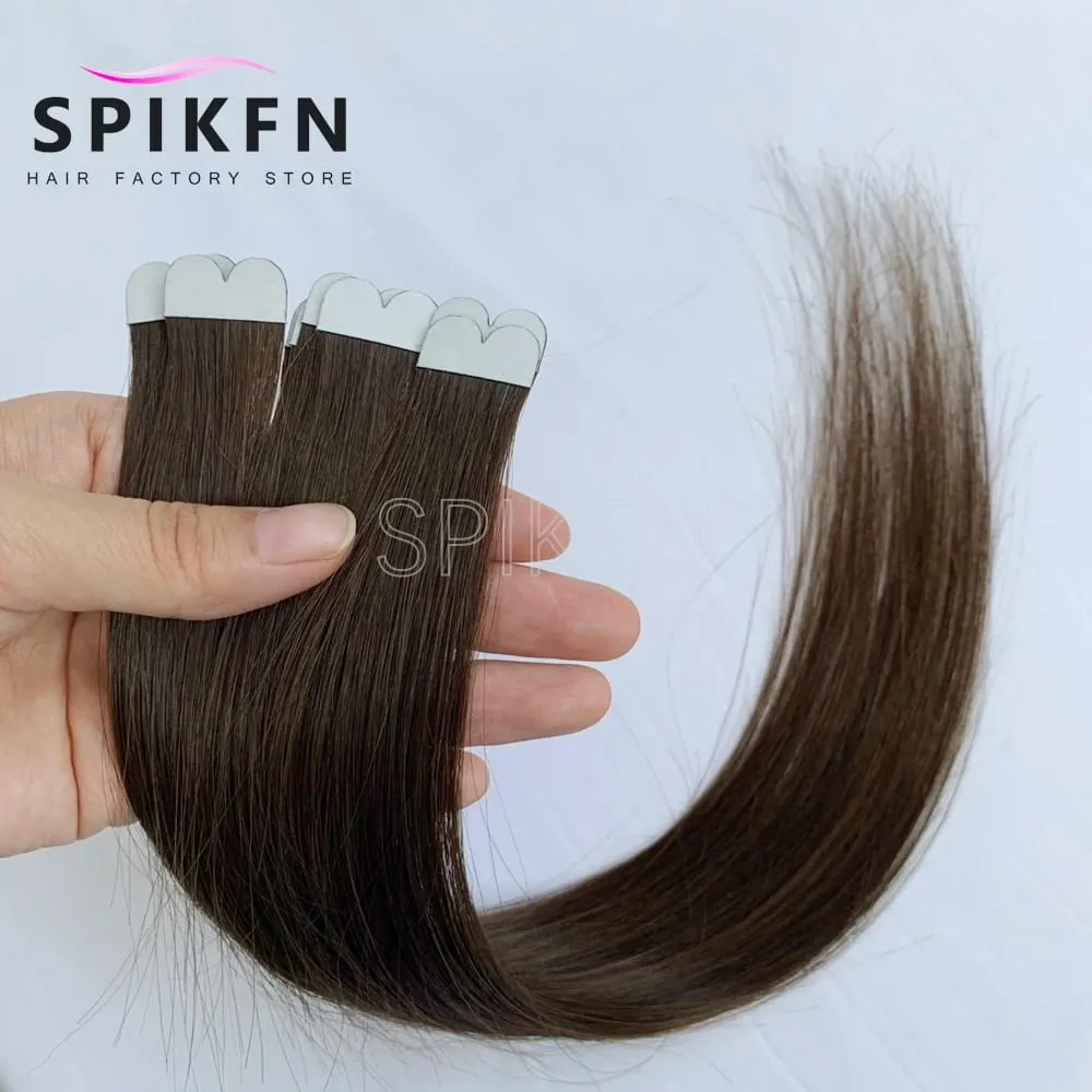 14inches Mini Tape-In Hair Extensions Straight Human Hair Seamless Skin Weft 10pcs/pack Lightweight Butterfly Tape Hair — image 4