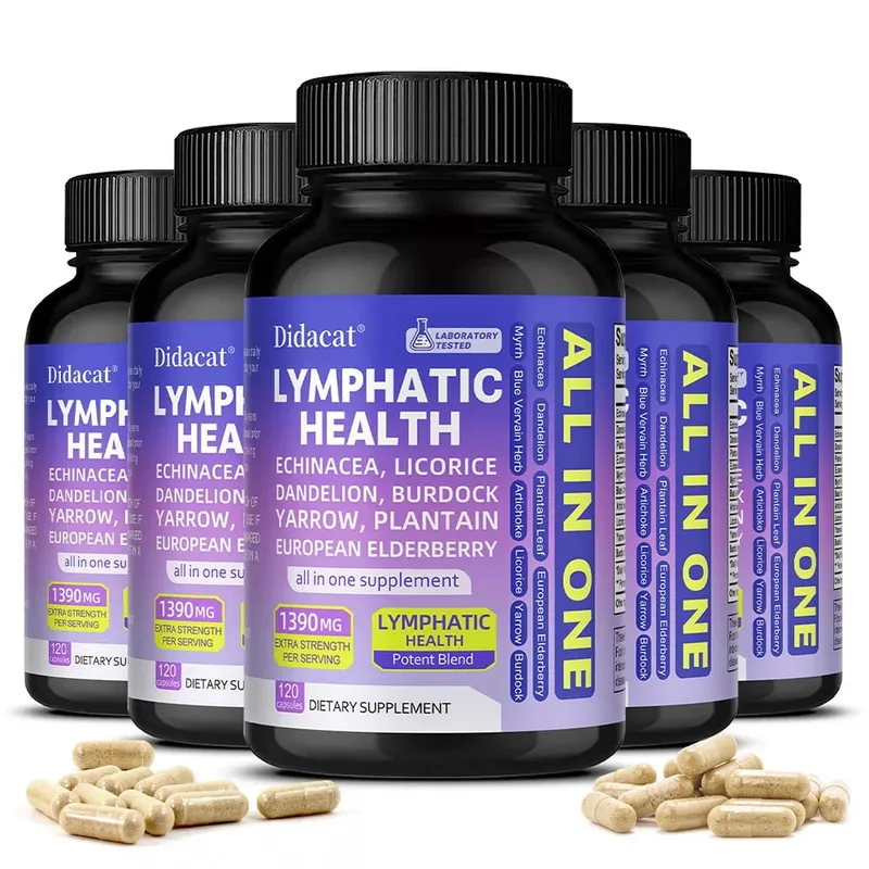 Natural Lymphatic Health Capsules Detox Cleanse Reduce Puffiness Water Retention Support Thyroid Health & Immune Defense — image 9