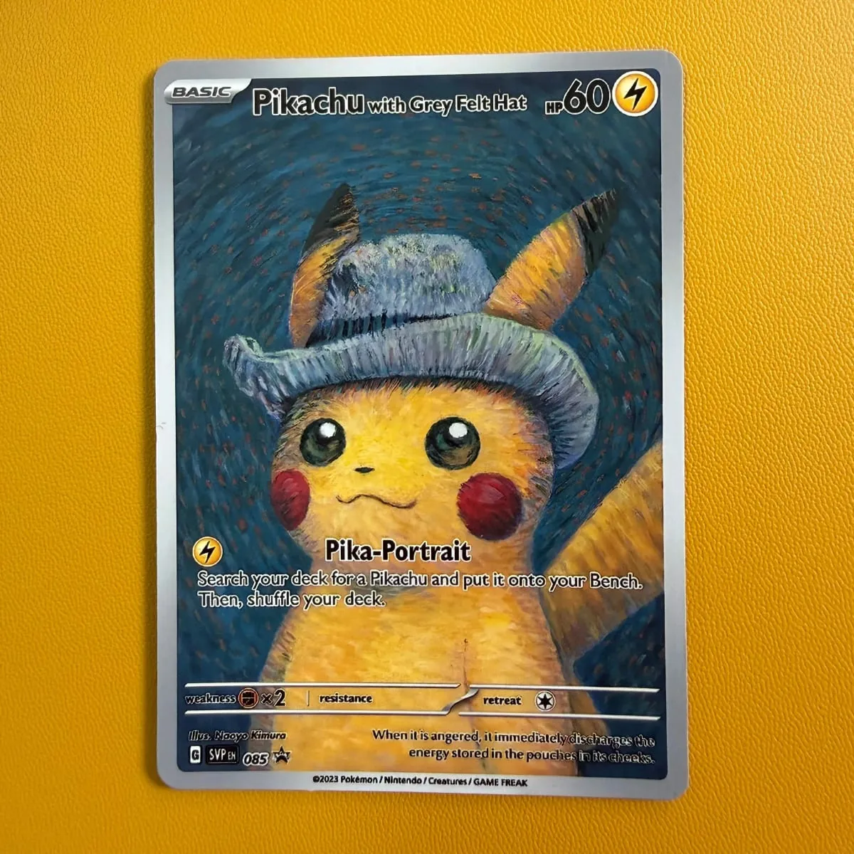 DIY POKEMON SVP 2023 ENPIKACHU/GREY FELT HATPOKEMON XVAN GOGH GEM MT GREY FELT HAT GOGH Game Card Gift Toy Dropshipping — image 3