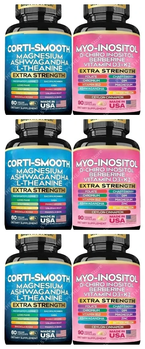 Cortisol & Myo-Inositol Supplement Bundle Soothe & Smooth Bundle 13-in-1 Cortisol Balance Magnesium Ashwagandha L-Theanine — image 8