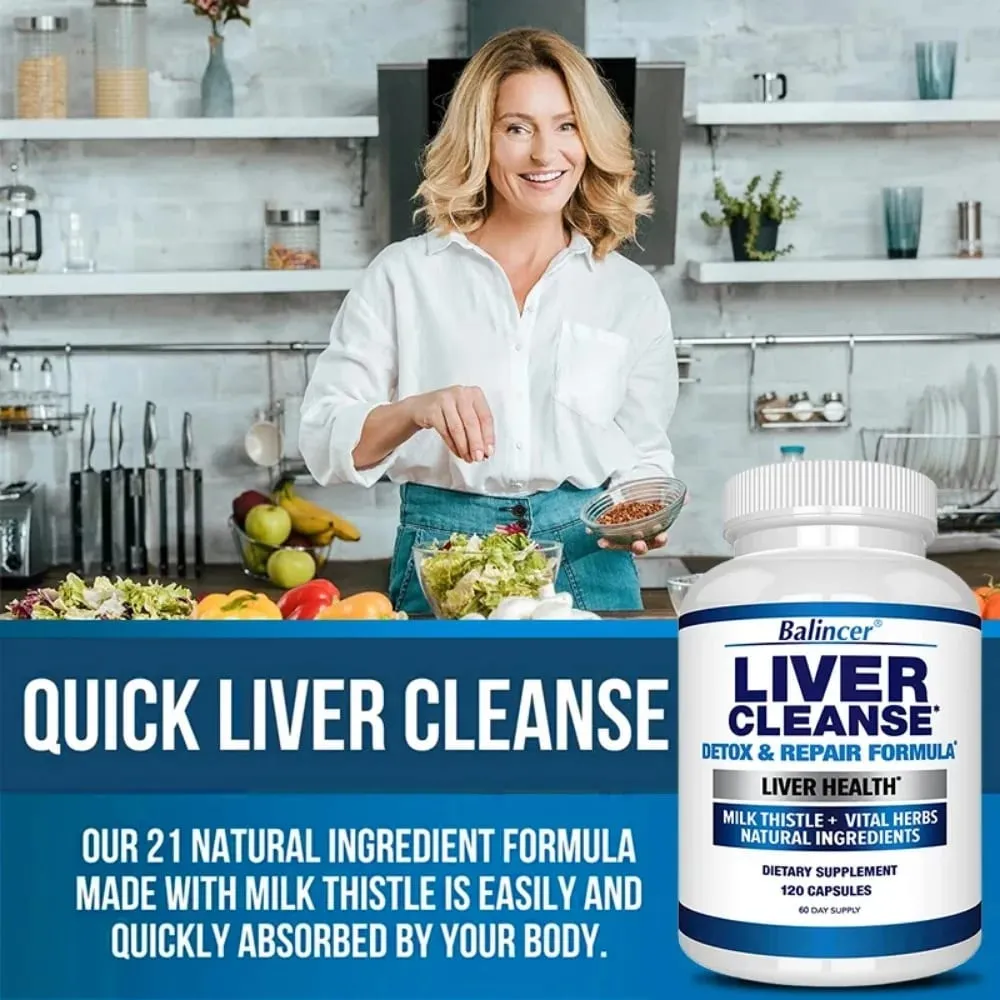 Liver Cleanse Detox & Repair Fatty Liver Formula - Milk Thistle Silymarin Artichoke Extract Dandelion - Liver Health — image 7