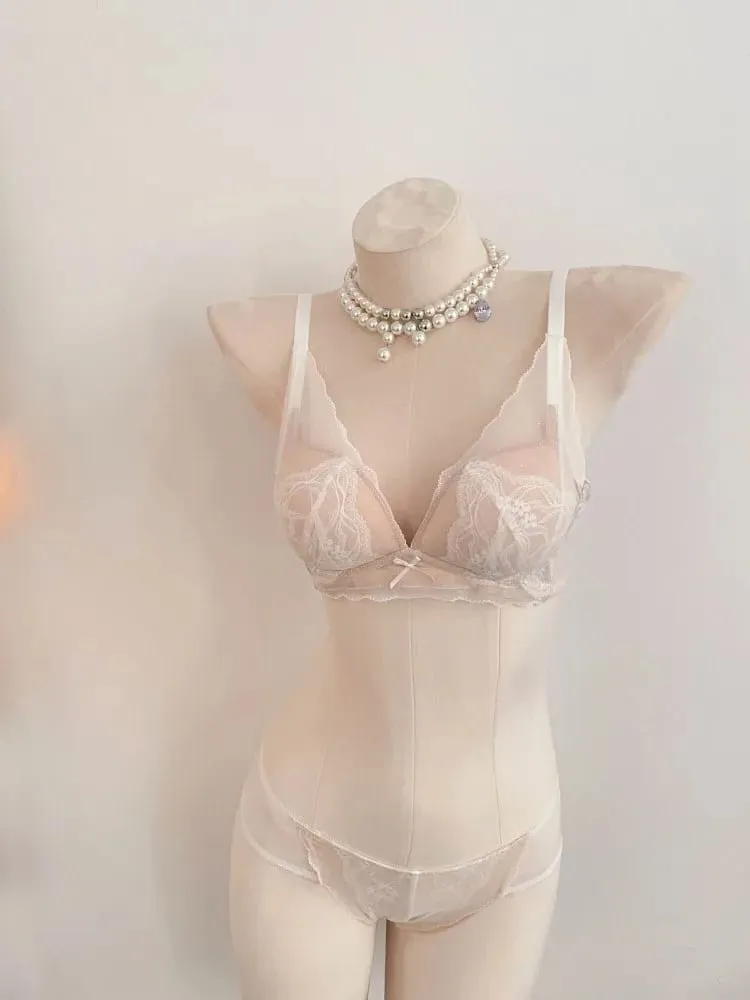 French Style Soft Lace Wireless Bra Set Women Push Up Small Breast Lift Full Cup Sexy Adjustable Comfort Lingerie Set Daily Wear — image 2