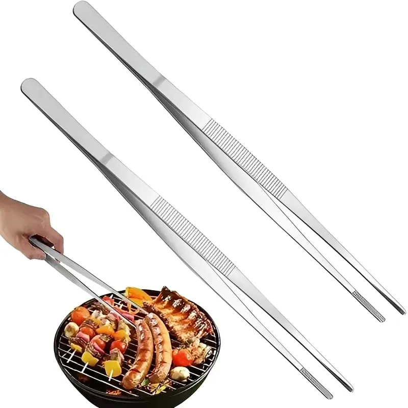 Stainless Steel Multifunction Barbecue Tongs Food Clip BBQ Kitchen Gadgets Cooking Tweezers Buffet Tool CFQJ006 — image 4