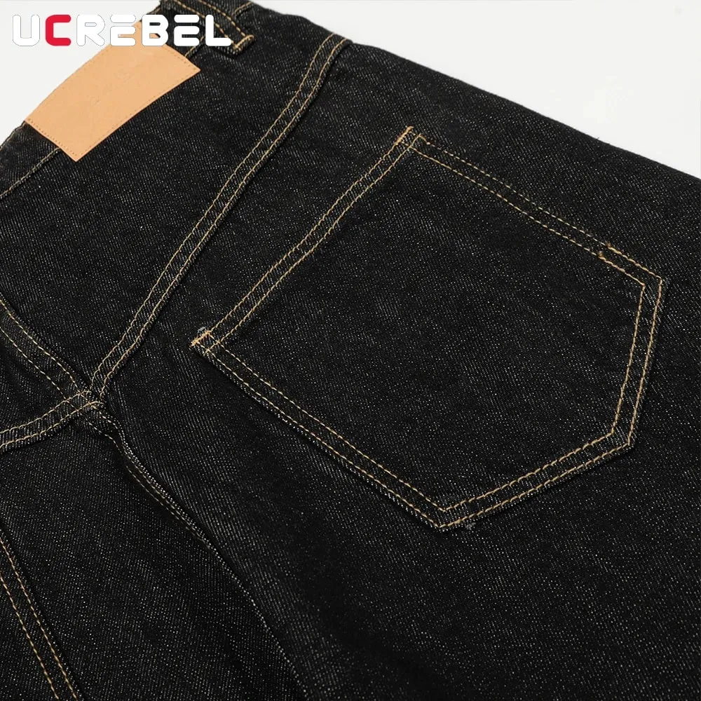 Airplane Buckle Jeans Mens High Street Wide Leg Baggy Denim Pants Man — image 5