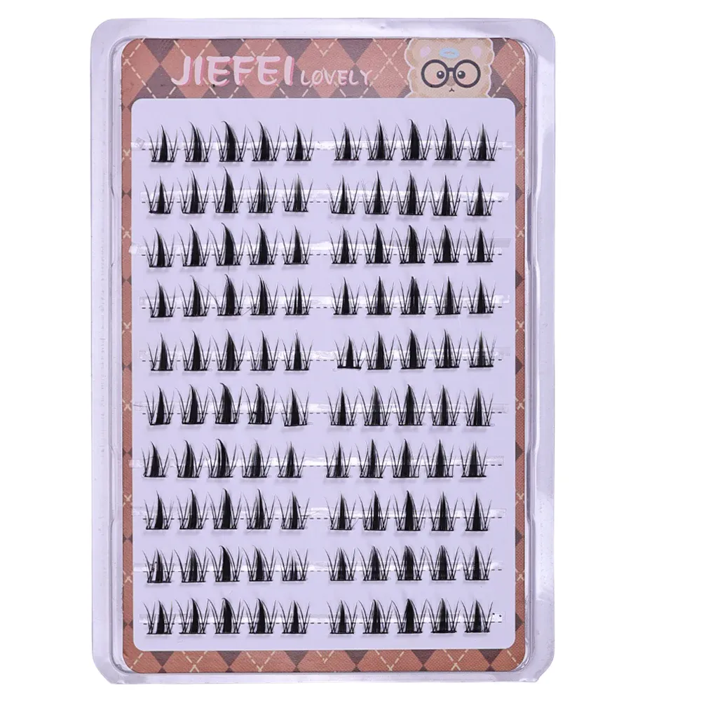 Soft Matte Fiber Self-Adhesive Sectioned Lash Clusters Kit 10 Rows Glue-Free 3D Manga Natural DIY Eye Makeup Lashes