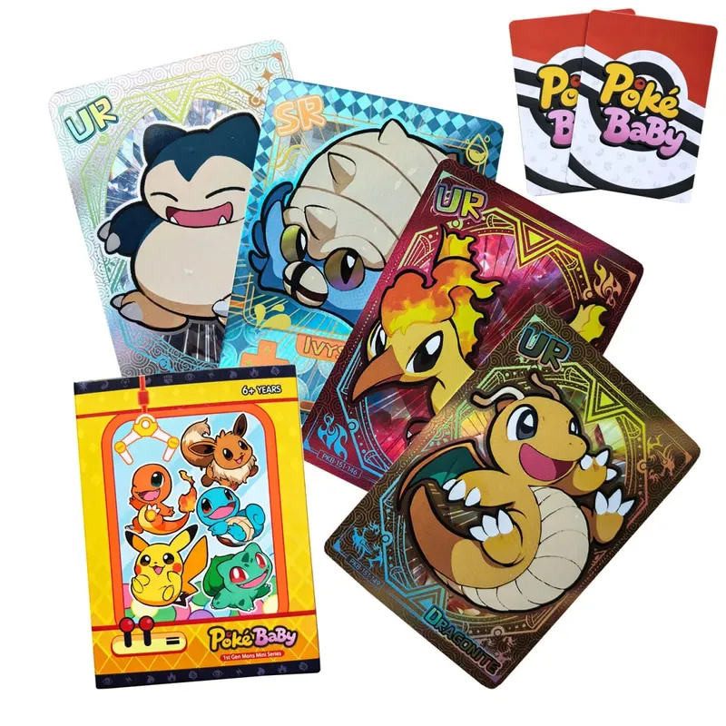 Shiny 59Pcs PokeBaBy Cute DIY Card Pokemon Holographic 1996 Q151 Anime Version Classical Collection Cards Gengar Charizard
