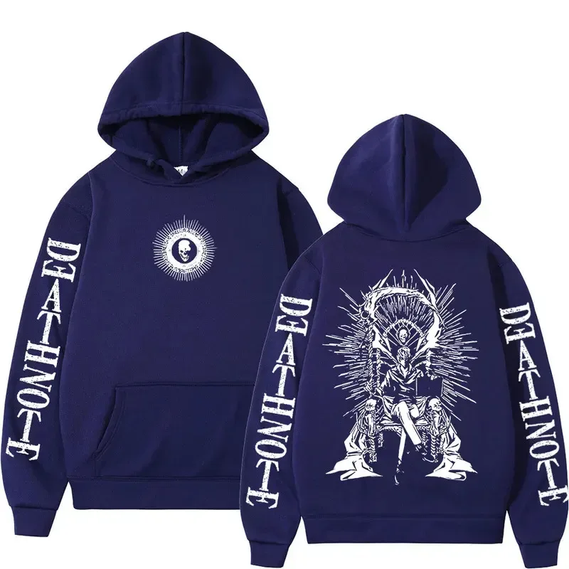 Y2K Anime Death Note Hoodies Yagami Light L·Lawliet Gothic Sweatshirt Men Women Clothing Fashion Long Sleeve Pullovers Streetwea — image 6