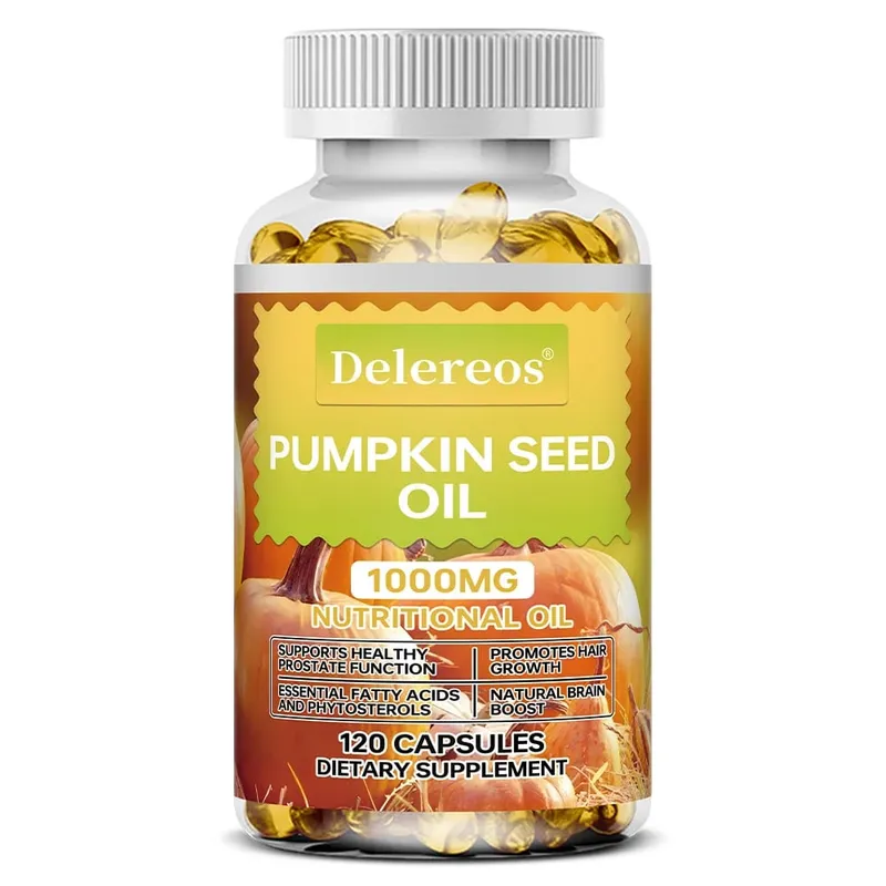 Pumpkin Seed Oil Capsules 1000mg Sinusuportahan ang Prostate Urinary Bladder at Kalusugan ng Buhok para sa Mga Lalaki Cardiovascular Health Non-GMO