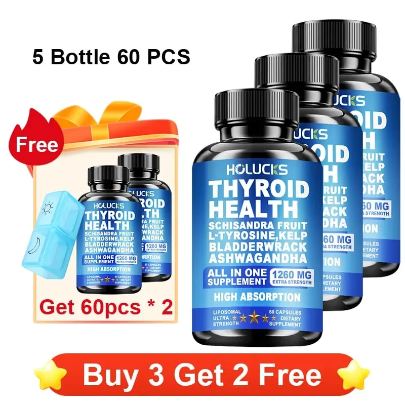 Organic Thyroid Function Support Capsules with L-Tyrosine Kelp for Immune System Metabolism Daily Energy & Mental Focus — image 10