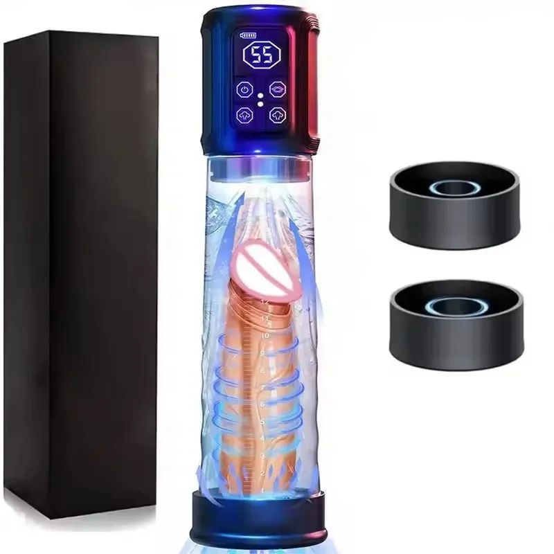 Electric Vacuum Sucking Penis Pump Male Masturbators Penis Enlargement 4 Training 3 Sucking Vibrator Modes Adult Sex Toy for Men