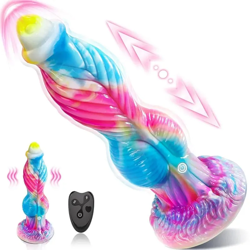 Fjärrkontroll Thrusting Monster Dildo Vibrator Tjock Enorm Vibrerande Dildo med sugkopp Analleksaker Sexleksaker för vuxna för kvinnor — image 1