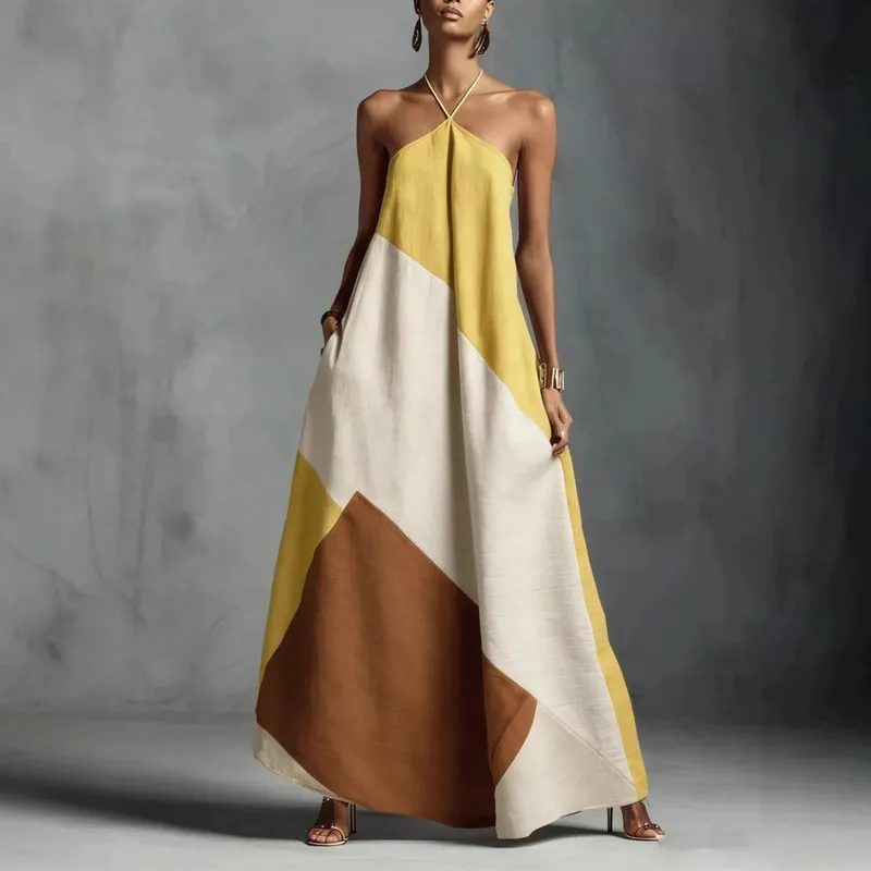 2026 New Cross-Color Printed Cross-Border Dress Loose Long Skirt Leisure Spring and Summer Style — image 4