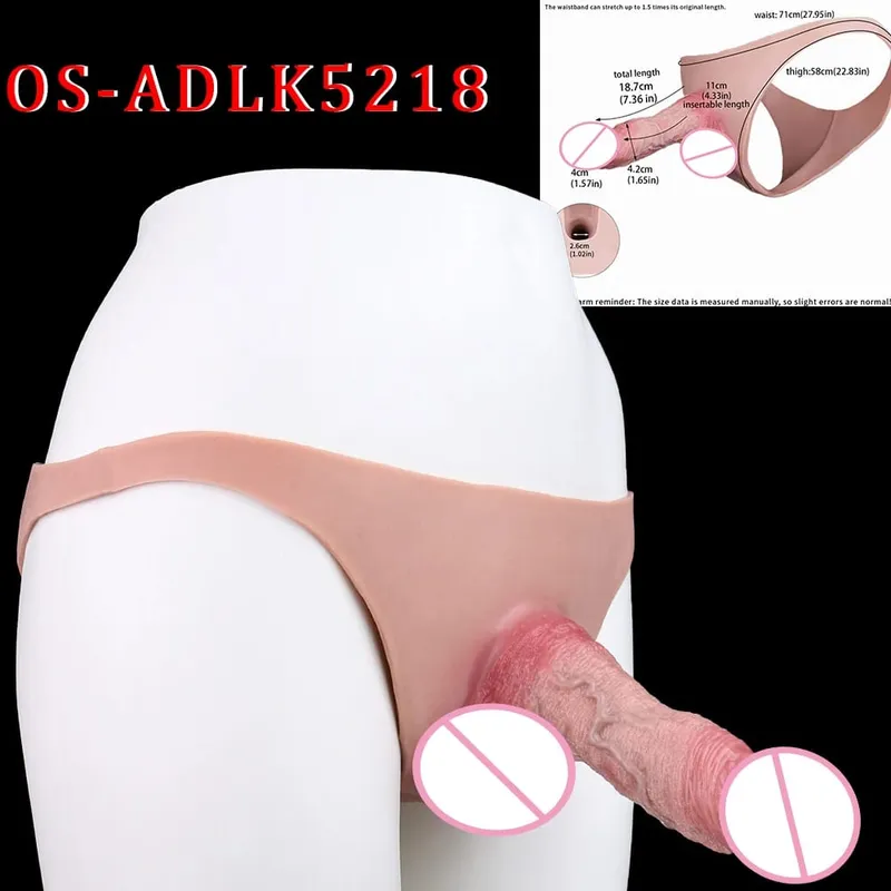 Højtalje realistisk penisærme насадка на член Strap On Hollow Dildotrusser Silikone Dick Extender Sexlegetøj til mænd