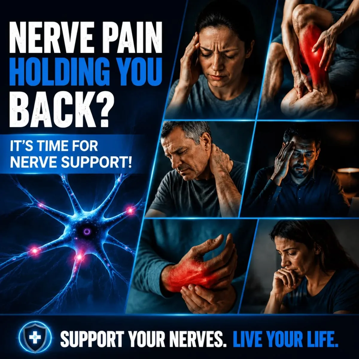 Nerve Renew Capsules Pins Needles Skin on Fire Fell Asleep. Vitamin B Complex R-Alpha Lipoic Acid Neuro Botanical Blend