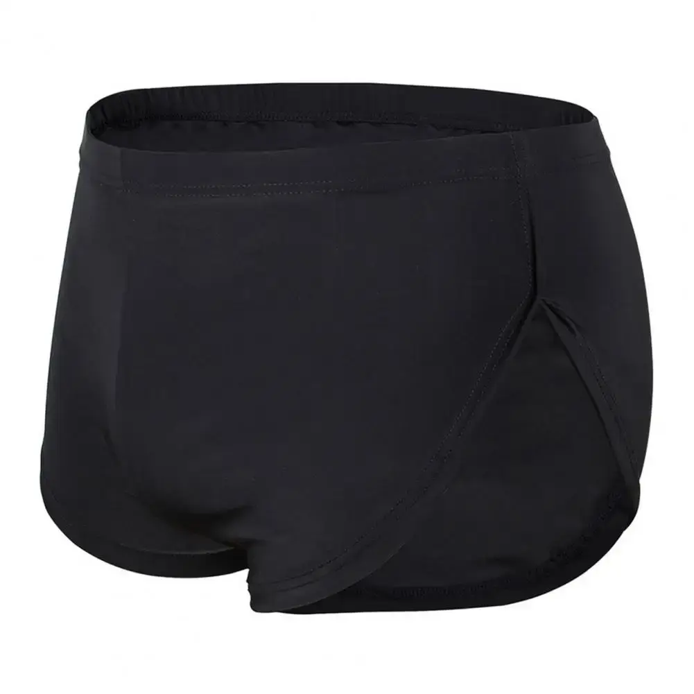 Männer Einfarbig Atmungsaktive Low-rise Shorts Höschen Elastische Taille Seite Split Eis Seide Lounge Shorts Unterhosen Nachtwäsche — image 2