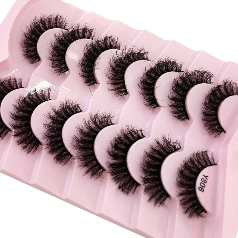 Fluffy Lashes Mink False EyelashesThick Cat Eye Makeup Long Natural Volume 3d Eyelashes Extension Wholesale Mink Eyelashes — image 6