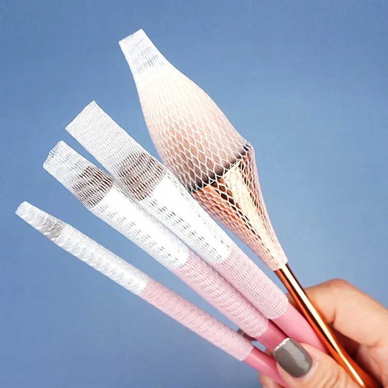 Protectores de red flexibles de malla, funda de belleza blanca, protectores de brochas de maquillaje, herramienta práctica, 20 Uds. — image 4