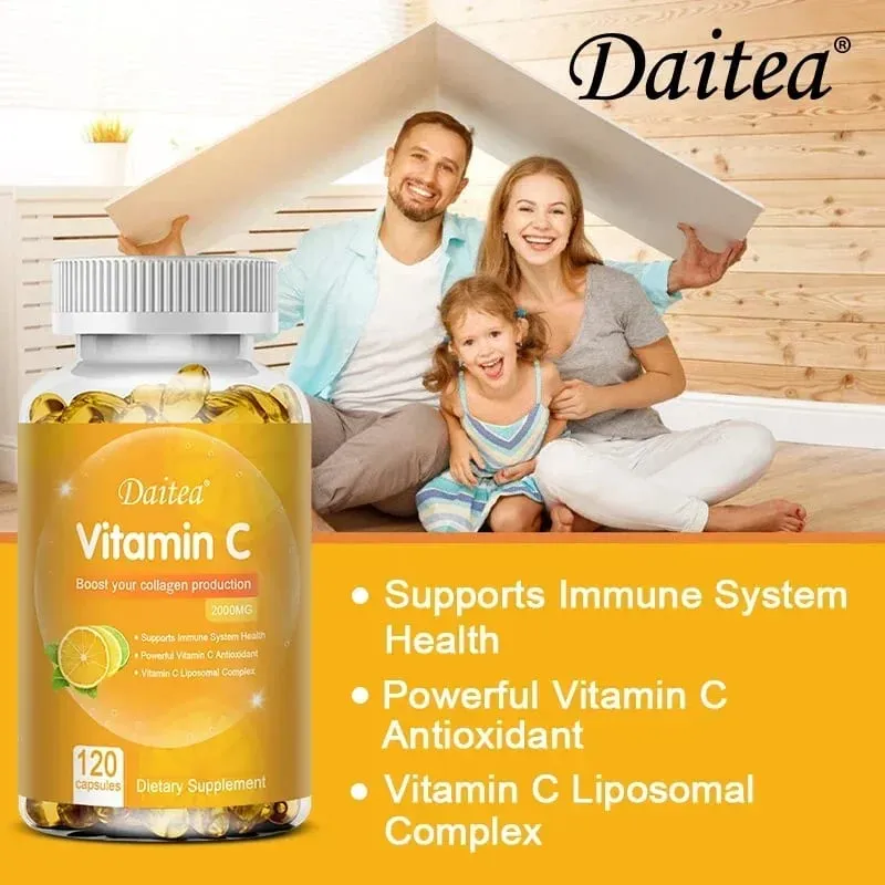 Vitamin C 2000 Mg Promotes Collagen Production Vitamin C Liposomal Dietary Supplement Non-GMO and Gluten-Free Vegetarian — image 4