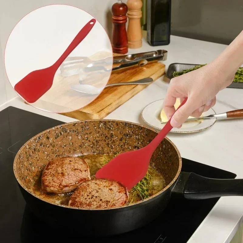 Small 20.5cm Silicone Cooking Leakage Spatula Dense Shovel Fried FishOmelette Shovel Non-stick Spatula Kitchen Cooking Tools — image 5