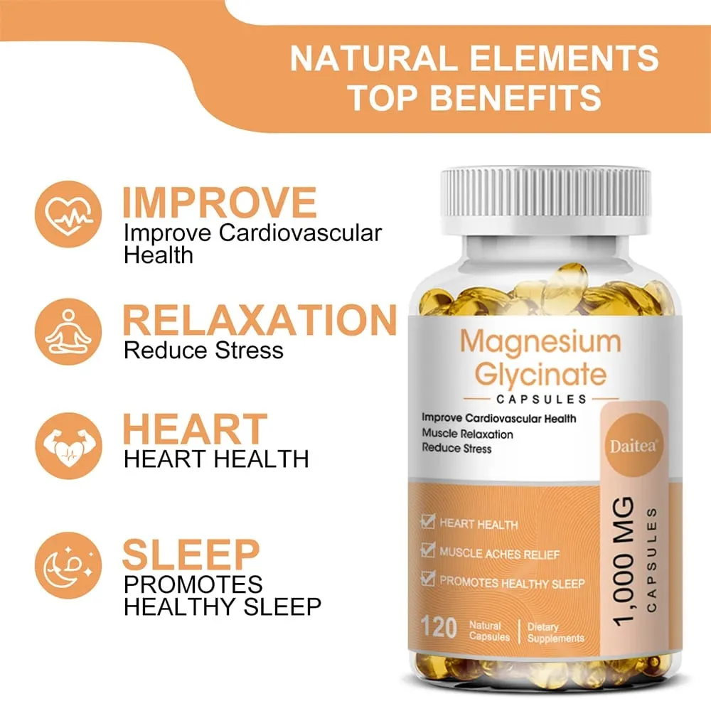 Suplemen Magnesium Glycinate dengan Vitamin Untuk Menggalakkan Tidur Semulajadi Mengurangkan Tekanan dan Kebimbangan serta Menyokong Kesihatan Tulang — image 2