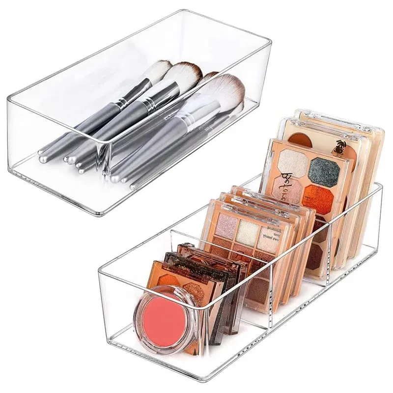 Acrylic Cosmetics Storage Box for Lipstick Makeup Brushes Layered Storage Desktop Drawer Comestic Tools Makeup Puff Storage Box — image 1