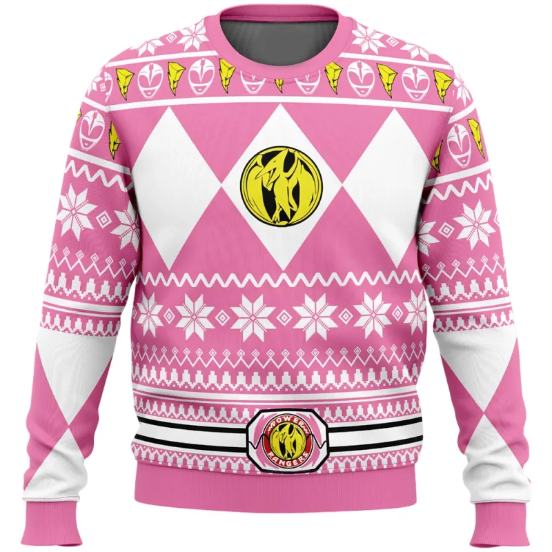 Masculino e feminino outono_inverno novo poderoso morphin multi cor ranger power ranger feio suéter de natal festa de natal com capuz