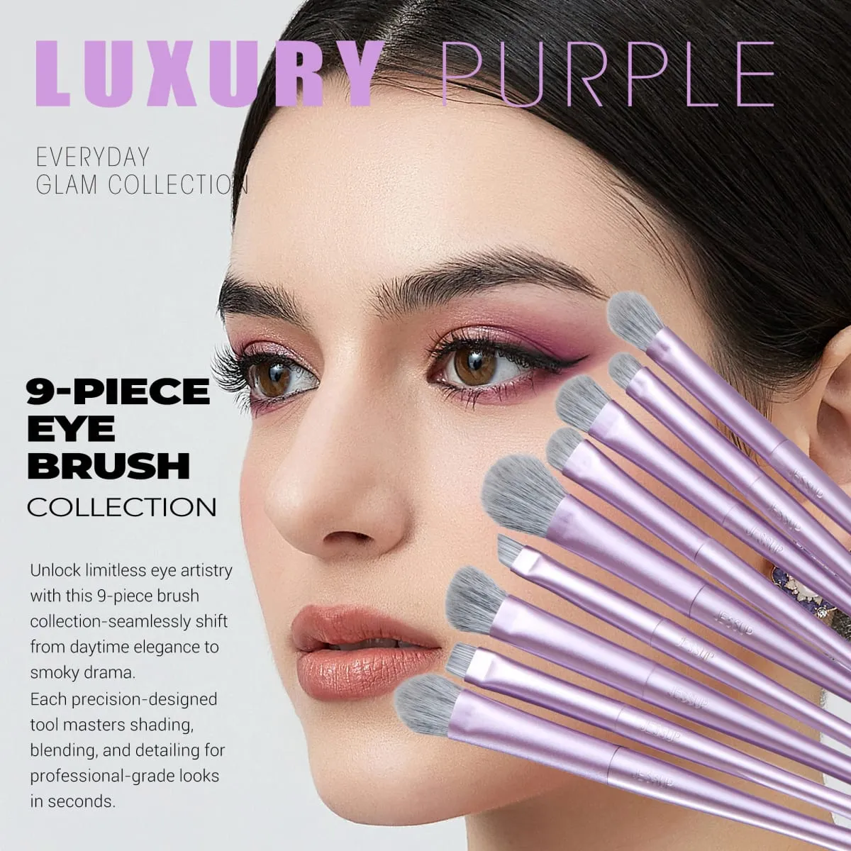 Jessup Makeup Brushes Set 4/6/7/10/14/15pcs Foundation MakeUp Brush Face Eyeshadow Blending Highlighting Concealer Luxury Purple