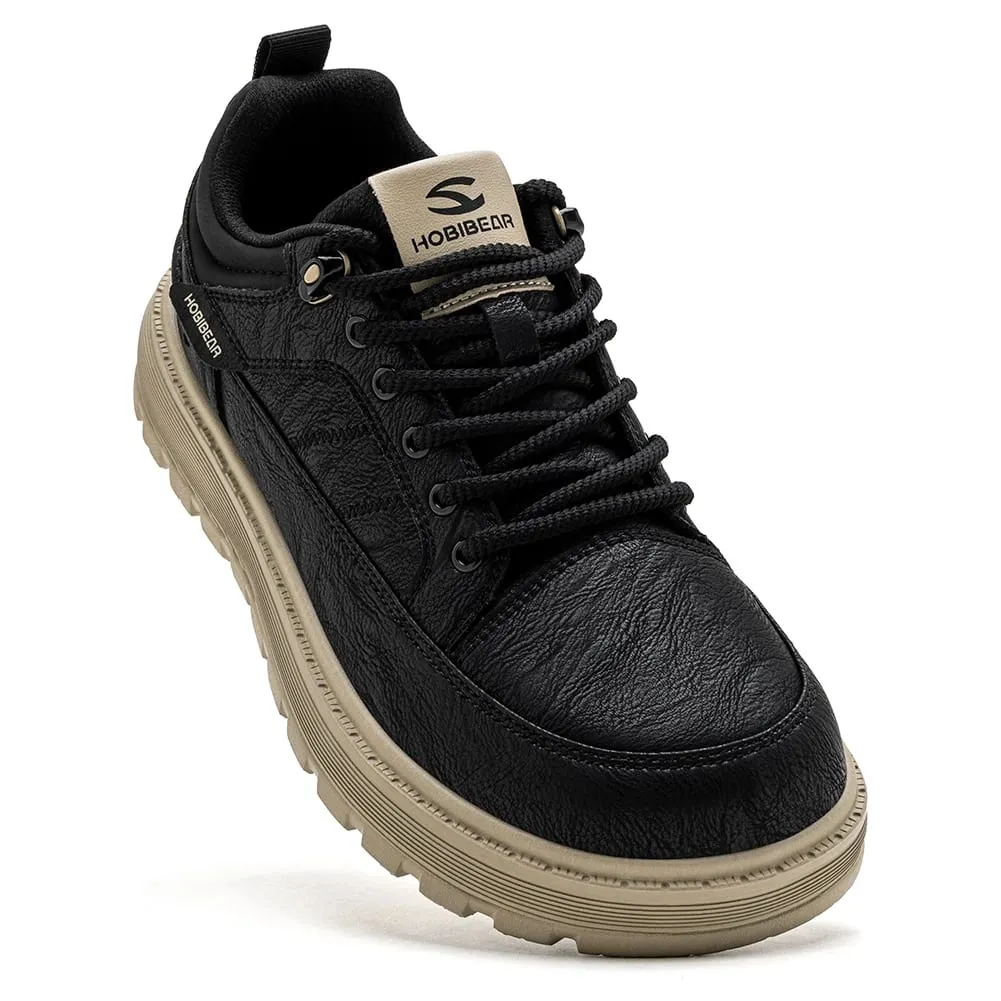 Men Wide Width Oxford Classic Artificial Leather Business Chunky-Heel Shoe Retro Lace-Up Casual Shoes — image 4