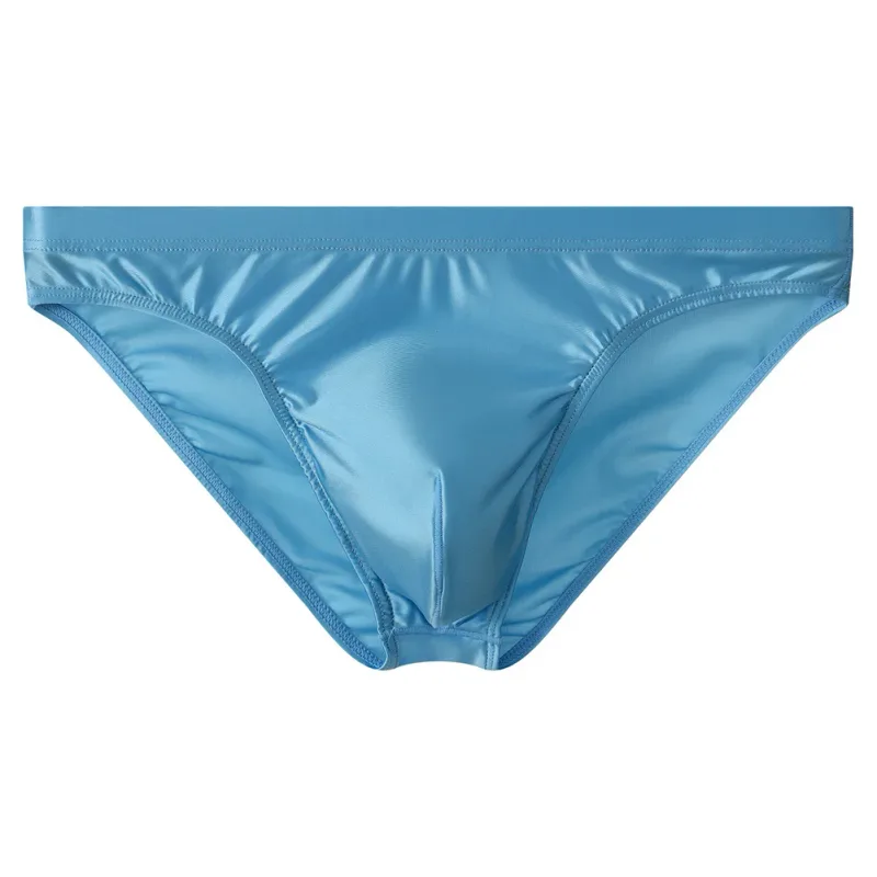 Luxury Brown Satin Men's Bikini Briefs High Elastic Waistband Smooth Shiny Underpants With 3D Contour Pouch Breathable Intimates — image 10