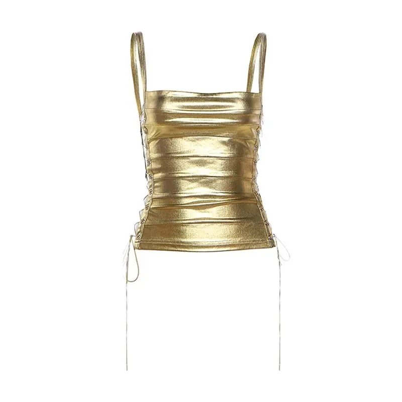Women Bandage Cami Top Horizontal Striped Stretch Bandage Sleeveless Spaghetti Strap Bodycon Tank Top Elegant Party Summer Tops — image 13