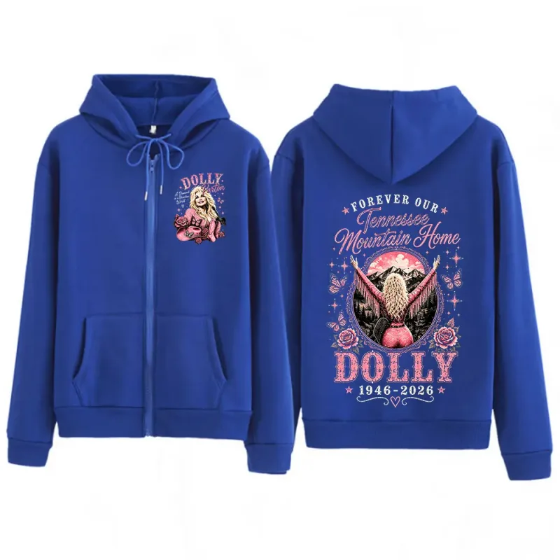 Dolly Parton Tribute 1946-2026 Country Music Zipper Hoodies Homens Mulheres Moda Casual Zip Up Moletom Com Capuz Jaquetas Casacos — image 6