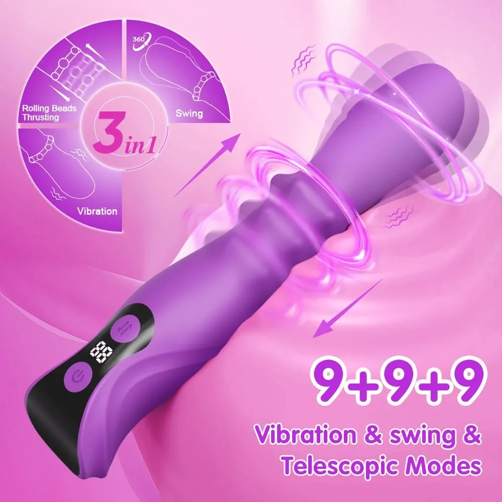 Vibrador telescópico 3 em 1 para mulheres, estimulador de clitóris e ponto g, contas de impulso, masturbação feminina, brinquedos sexuais adultos — image 2