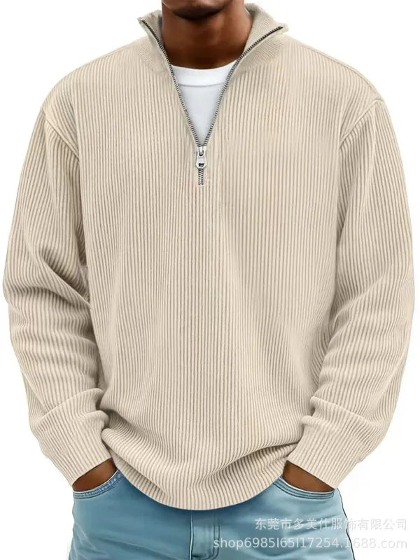 Panlalaking Autumn Winter Stand-Collar Zip-Up Sweatshirt Loose Long Sleeve Casual Daily Outdoor Fashion Trendy Panlalaking Panlabas na Kasuotan — image 4