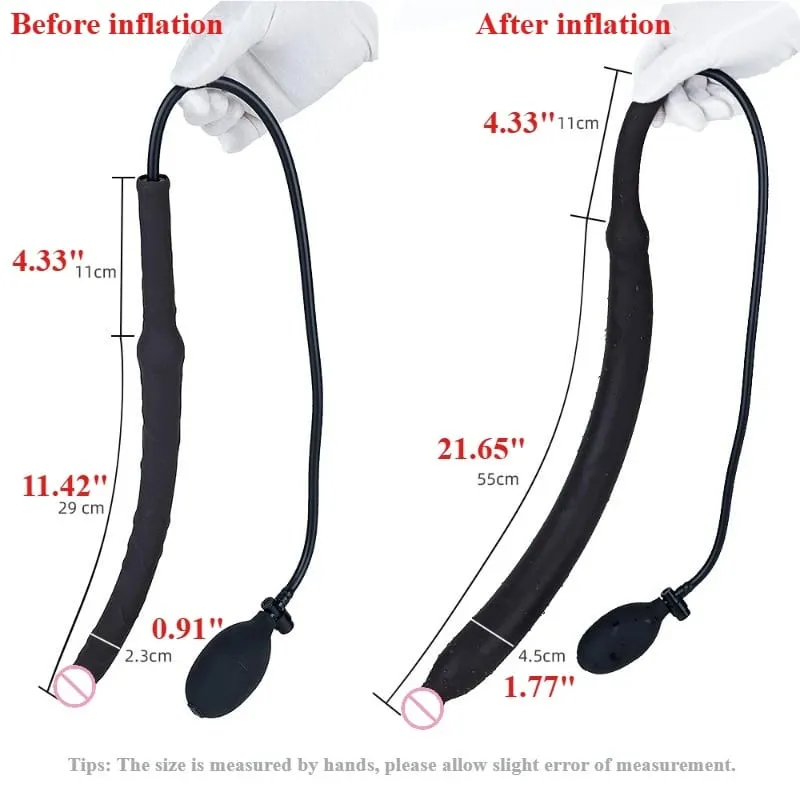 Novo super longo inflável expansão vibrador butt plug penetração profunda massagem de próstata grande pau plug anal brinquedos sexuais para homens