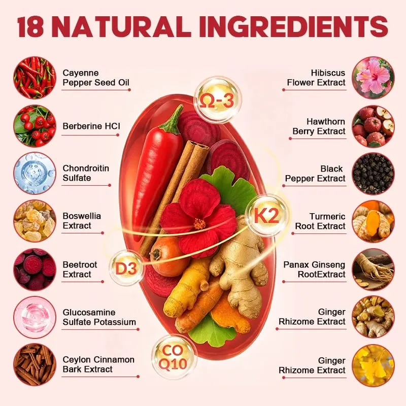 Cayenne Pepper Capsules-Supports Cardiovascular Health Improves Digestion & Blood Circulation Vitamins D3 K2 Herbal Supplement