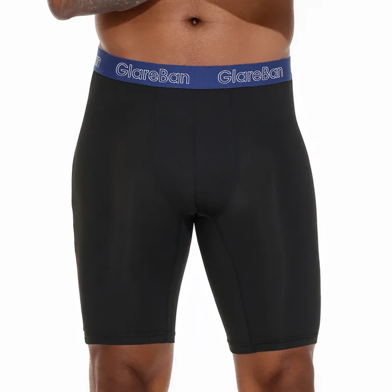 4 Stück gemischte Farben, schnell trocknende Boxershorts mit langem Bein, Unterhose, Unterwäsche für Zuhause und Sport, hochwertige Herrenhöschen — image 9