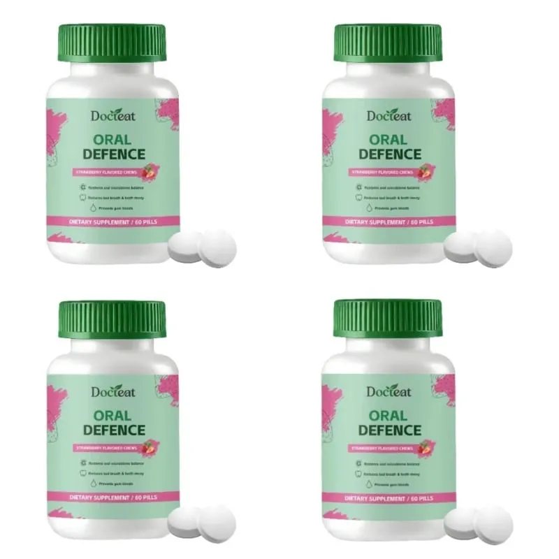 Oral Defence Chewable Tablets for Breath Freshness Support with Xylitol and Microcrystalline Hydroxyapatite for Adult 60 Pills
