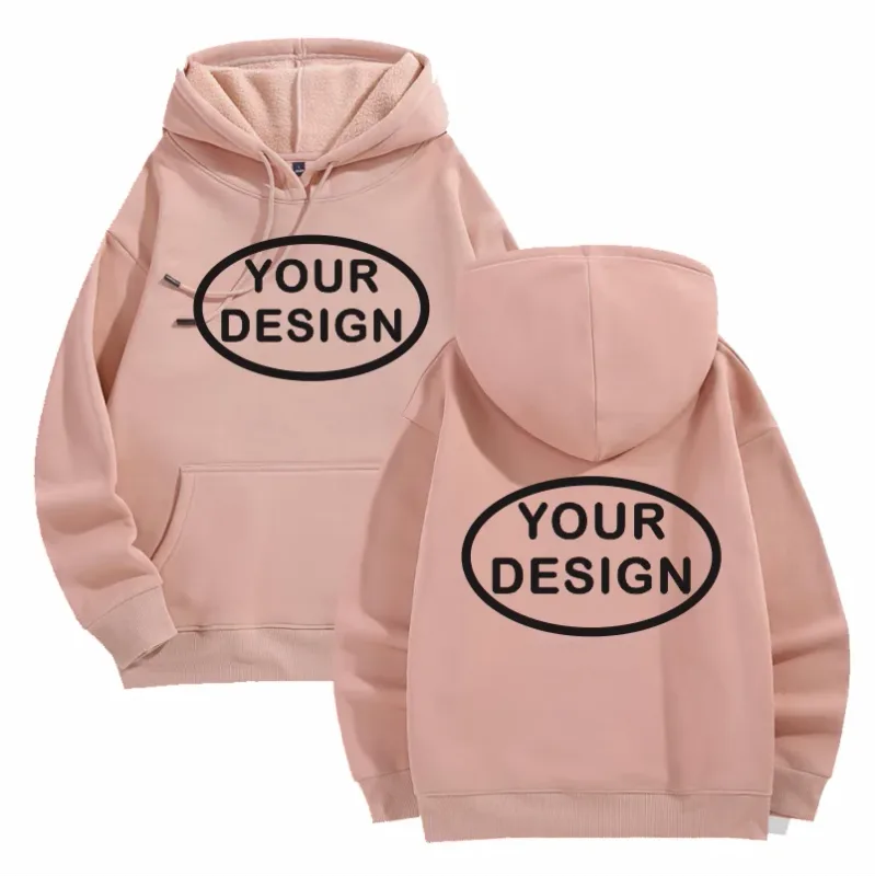 Na-customize na Naka-print na Mga Hoodies ng Lalaki at Babae na Loose Casual Fashion Long Sleeved Pullovers na Burdado na LOGO Street Sports Shirts