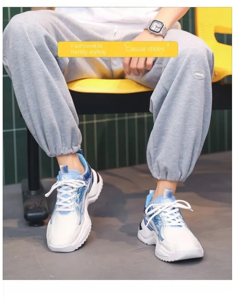 Free Shipping Men Shoes Casual Sports Walking Sneakers Lightweight Breathable Outdoor Autumn Spring Leather Height Increasing — image 10