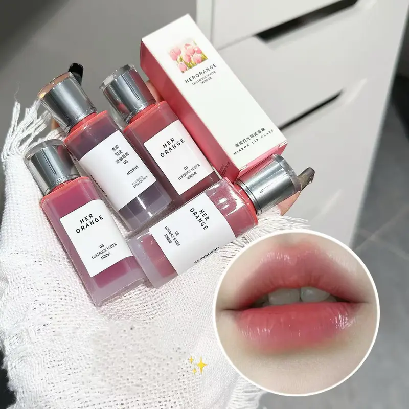 Herorange Gloss idratante Tinta per labbra Texture acquosa Labbra carnose di vetro Trucco quotidiano non secco a lunga durata — image 2