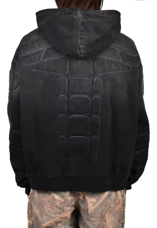 Street Casual SATOSHI Hoodies Pullover Embossed Pattern Embroidery Turtle Shell Design Washed Hooded Men Women Loose Sweatshirts — image 4