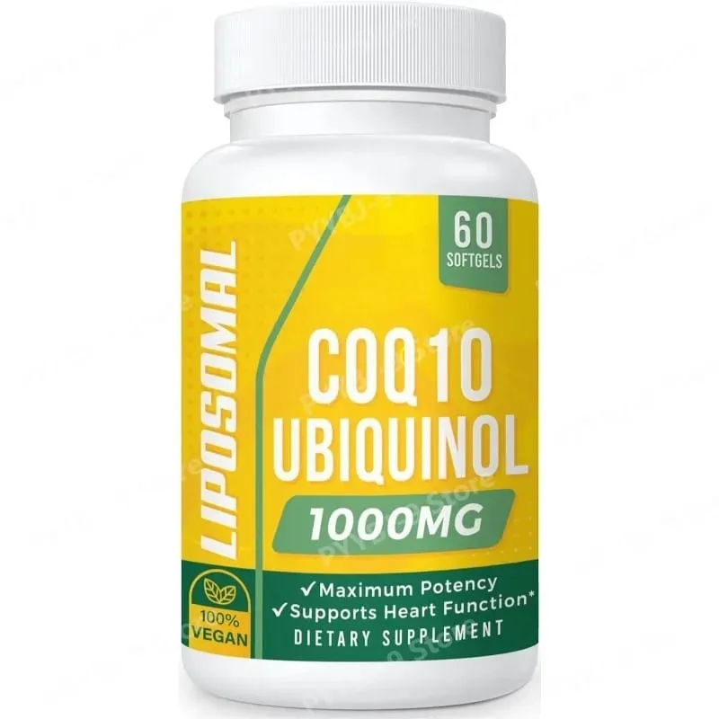 CoQ10 Ubiquinol 1000mg Vegan Softgels 60 Ct Lipossomal Coenzima Q10 de alta absorção para suporte diário antioxidante de energia cardíaca — image 8