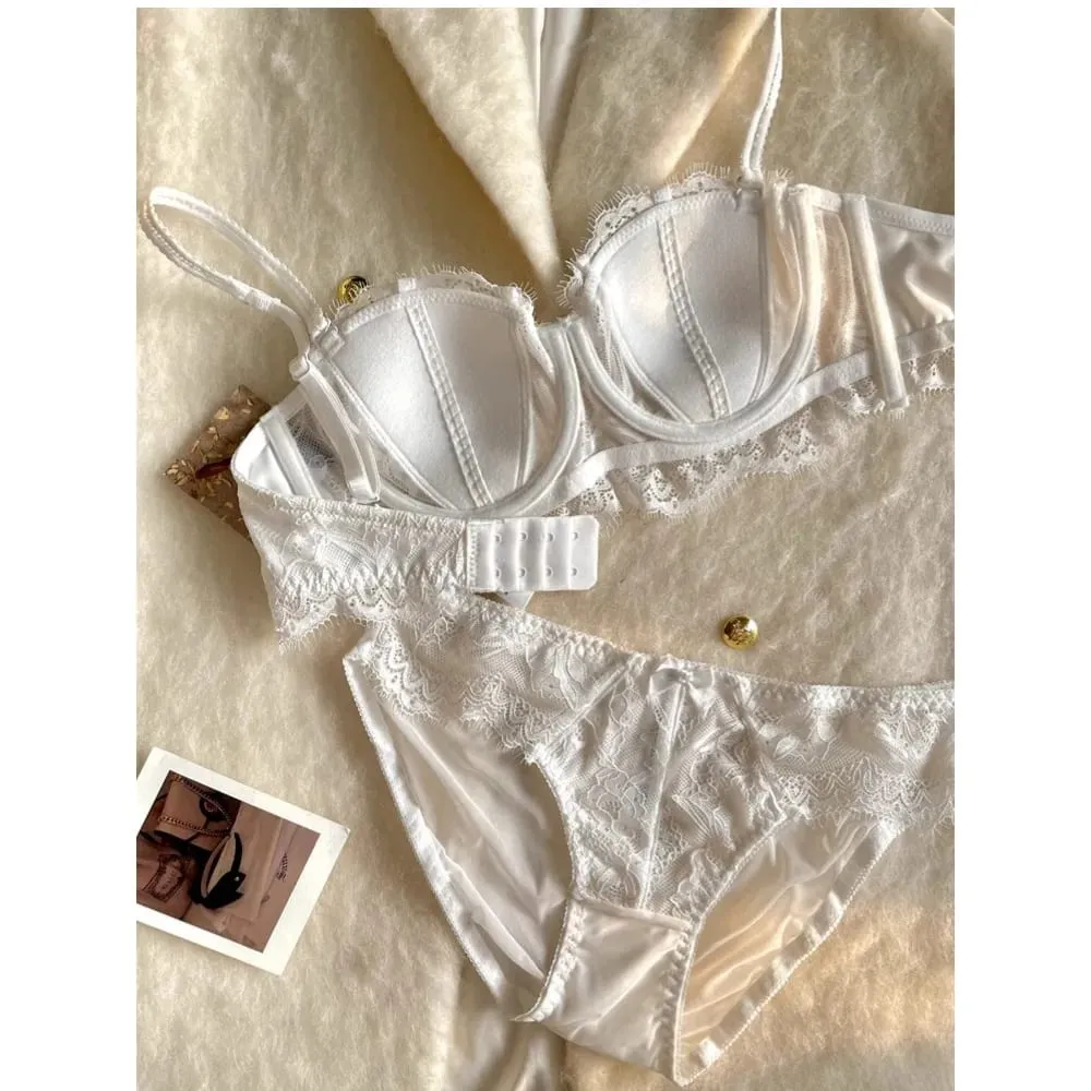 Conjunto de sutiã com orelha de coelho meia xícara francesa venda quente sem alças antiderrapante minimizador suporte lateral anti-sag 32-38 lingerie feminina — image 6