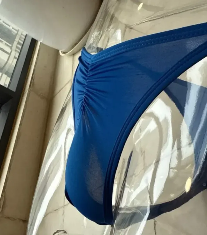 Cueca tanga de seda gelo masculina, tamanho americano, sexy, cintura baixa, fio dental, respirável, sem costura, costas em t, roupa íntima esportiva, tamanho grande — image 4